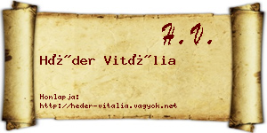 Héder Vitália névjegykártya